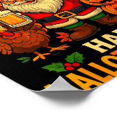 Gnome Happy Hallothanksmas Shirt Halloween Thanksg Poster (Ecke)