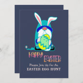 Gnome Happy Oaster Egg Hunt Einladung (Vorne/Hinten)