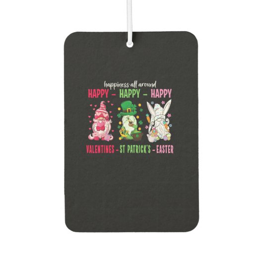 Gnome Happy Valentine St Patrick Ostern Glück Autolufterfrischer (Vorderseite)