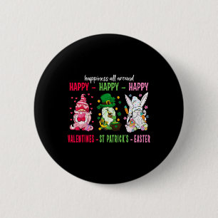Gnome Happy Valentine St Patrick Ostern Glück Button