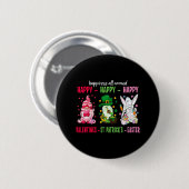 Gnome Happy Valentine St Patrick Ostern Glück Button (Vorne & Hinten)