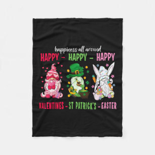 Gnome Happy Valentine St Patrick Ostern Glück Fleecedecke