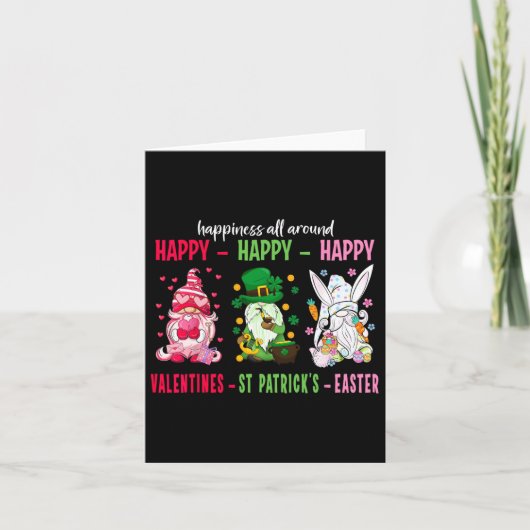 Gnome Happy Valentine St Patrick Ostern Glück Karte (Vorderseite)