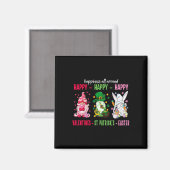 Gnome Happy Valentine St Patrick Ostern Glück Magnet (Vorderseite/Rückseite)