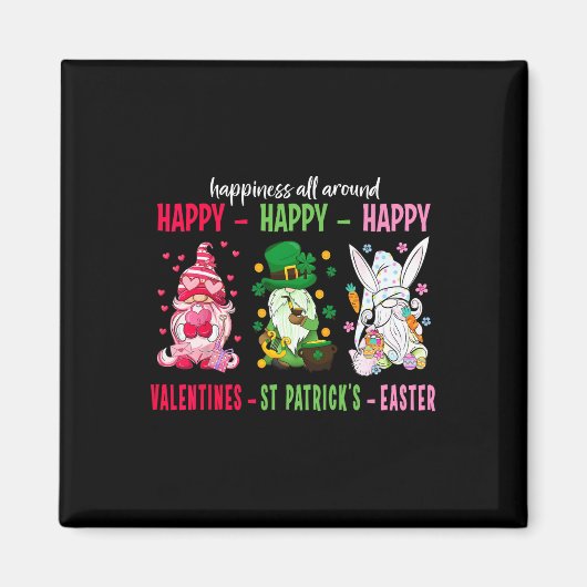 Gnome Happy Valentine St Patrick Ostern Glück Magnet (Vorne)