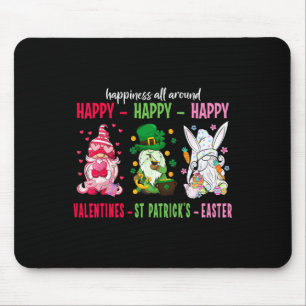 Gnome Happy Valentine St Patrick Ostern Glück Mousepad