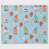 Gnome Hearts & Candy Cane Weihnachten Geschenkpapier (Flach)