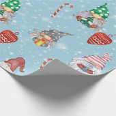 Gnome Hearts & Candy Cane Weihnachten Geschenkpapier (Ecke)