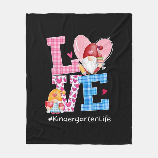 Gnome Hearts Liebe Kindergarten Fleecedecke (Vorderseite)