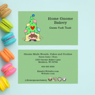 Gnome Heimat Bäckerei Konditorei Gebäck und Lecker Visitenkarte