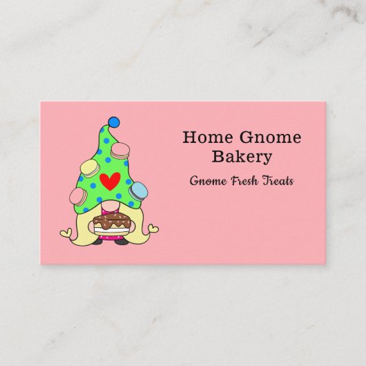 Gnome Heimat Bäckerei Konditorgebäck & Sweet Pink Visitenkarte (Vorderseite)