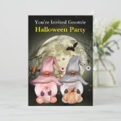 Gnome Hexen Vollmond Halloween-Party Einladung (Stehend Vorderseite)