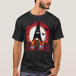 Gnome Hexenhaur Halloween Kostüm Pumpkin Herbst T-Shirt
