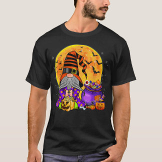 Gnome Hexenhaur Halloween Kostüm Pumpkin Herbst T-Shirt