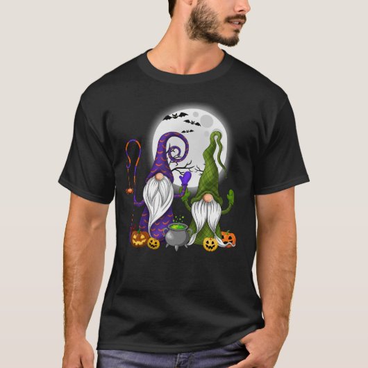 Gnome Hexenkürbis Pumkin Herbstferien T-Shirt (Vorderseite)