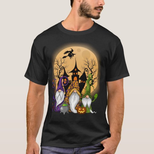 Gnome Hexenkürbis Pumkin Herbstferien T-Shirt (Vorderseite)