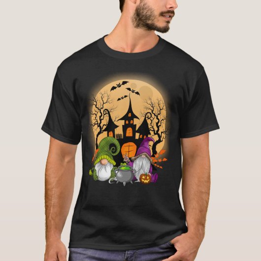 Gnome Hexenkürbis Pumkin Herbstferien T-Shirt (Vorderseite)