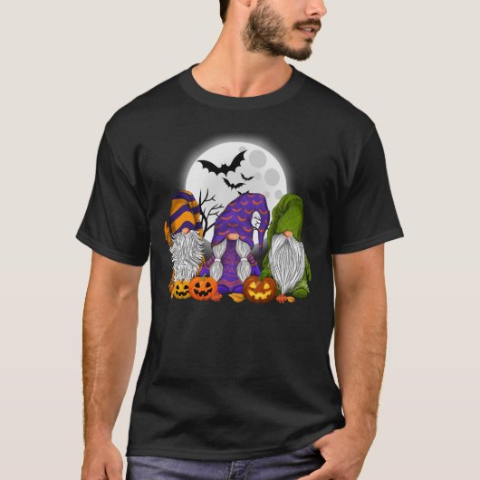 Gnome Hexenkürbis Pumkin Herbstferien T-Shirt (Vorderseite)