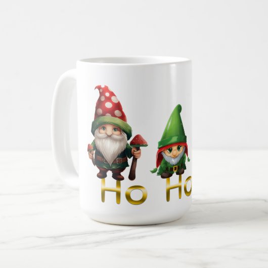 Gnome Ho Ho Ho Weihnachten Kaffeetasse (Vorderseite Links)