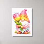 Gnome holding a tulip  leinwanddruck (Vorderseite)