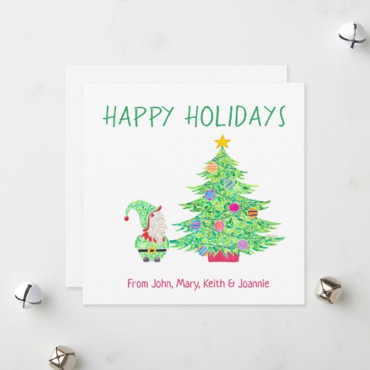 Gnome Holiday Card Feiertagskarte (Vorderseite/Rückseite Beispiel)