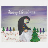 Gnome Holiday decor Fleecedecke (Vorderseite (Horizontal))