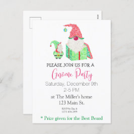 Gnome Holiday Party Einladung Postkarte