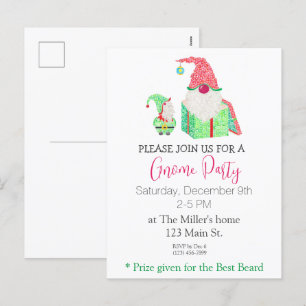 Gnome Holiday Party Einladung Postkarte