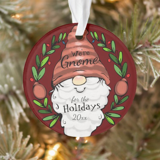 Gnome Holiday Personalisierte Nachricht Ornament (Baum)
