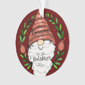 Gnome Holiday Personalisierte Nachricht Ornament (Vorderseite)