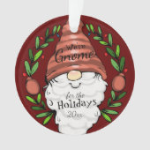 Gnome Holiday Personalisierte Nachricht Ornament (Vorderseite)