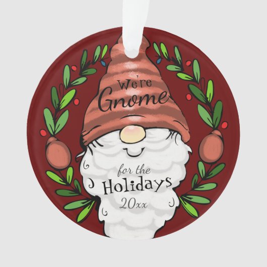 Gnome Holiday Personalisierte Nachricht Ornament (Vorderseite)