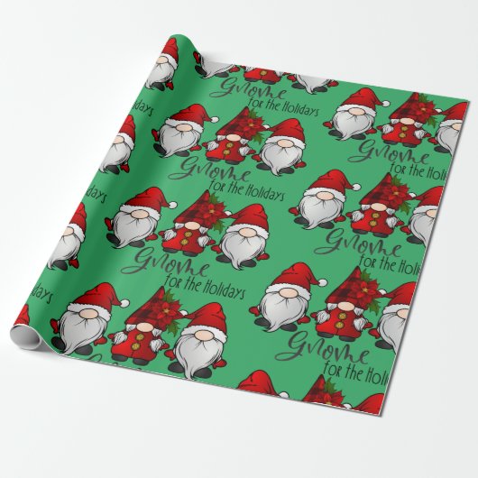 Gnome Holiday Weihnachten Geschenkpapier (Ungerollt)