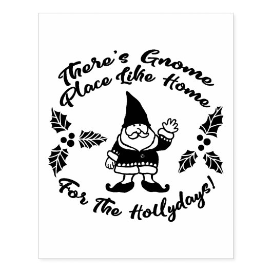 Gnome Hollydays | Urlaub Gummistempel (Prägung)