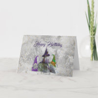 Gnome House Gold Confetti Lila Geburtstag