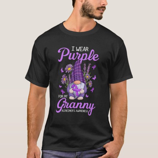 Gnome I Wear Purple For My Granny Alzheimer's Awar T-Shirt (Vorderseite)