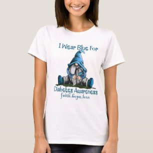 Gnome Ich trage blau für Diabetes Awareness T-Shirt