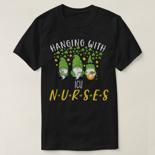 Gnome ICU Nurses Funny Irish Nurse St Patricks Day T-Shirt (Design vorne)