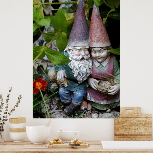 Gnome im Garten Poster (Küche)