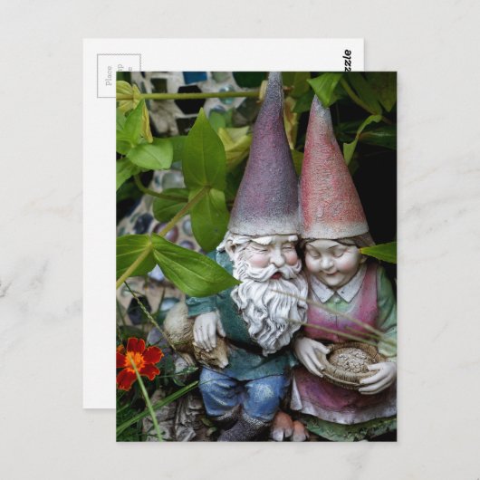 Gnome im Garten Postkarte (Vorne/Hinten)