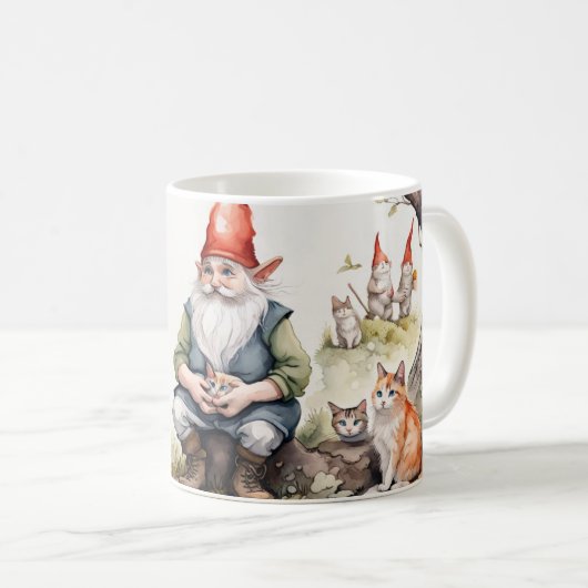 Gnome im Land der Katzen Kaffeetasse (VorderseiteRechts)