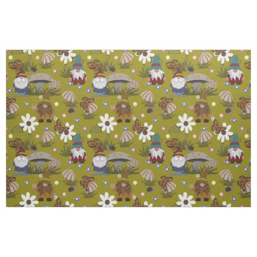 Gnome im Pilzwald Stoff (Yard (91,4 cm))