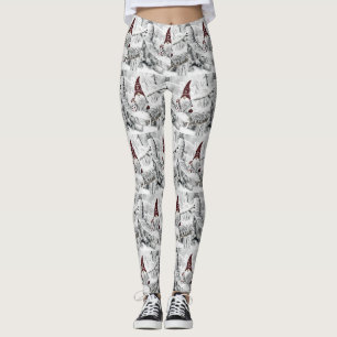 Gnome im Schnee Aquarellbild Leggings