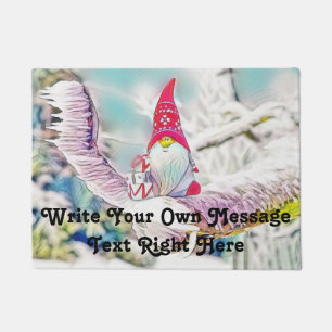 Gnome im Schnee Aquarellmalerei Fußmatte