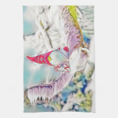 Gnome im Schnee Aquarellmalerei Geschirrtuch (Vertikal)