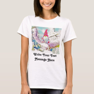 Gnome im Schnee Aquarellmalerei T-Shirt