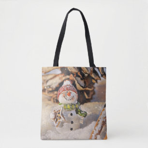 Gnome im Schnee Aquarellmalerei Tasche
