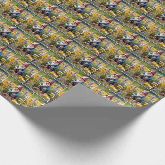 Gnome im Sommergarten Geschenkpapier (Ecke)