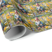 Gnome im Sommergarten Geschenkpapier (Rolleneckpunkt)