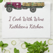 Gnome im Weinkeller Ich koche mit Wein Geschirrtuch (Gefaltet)